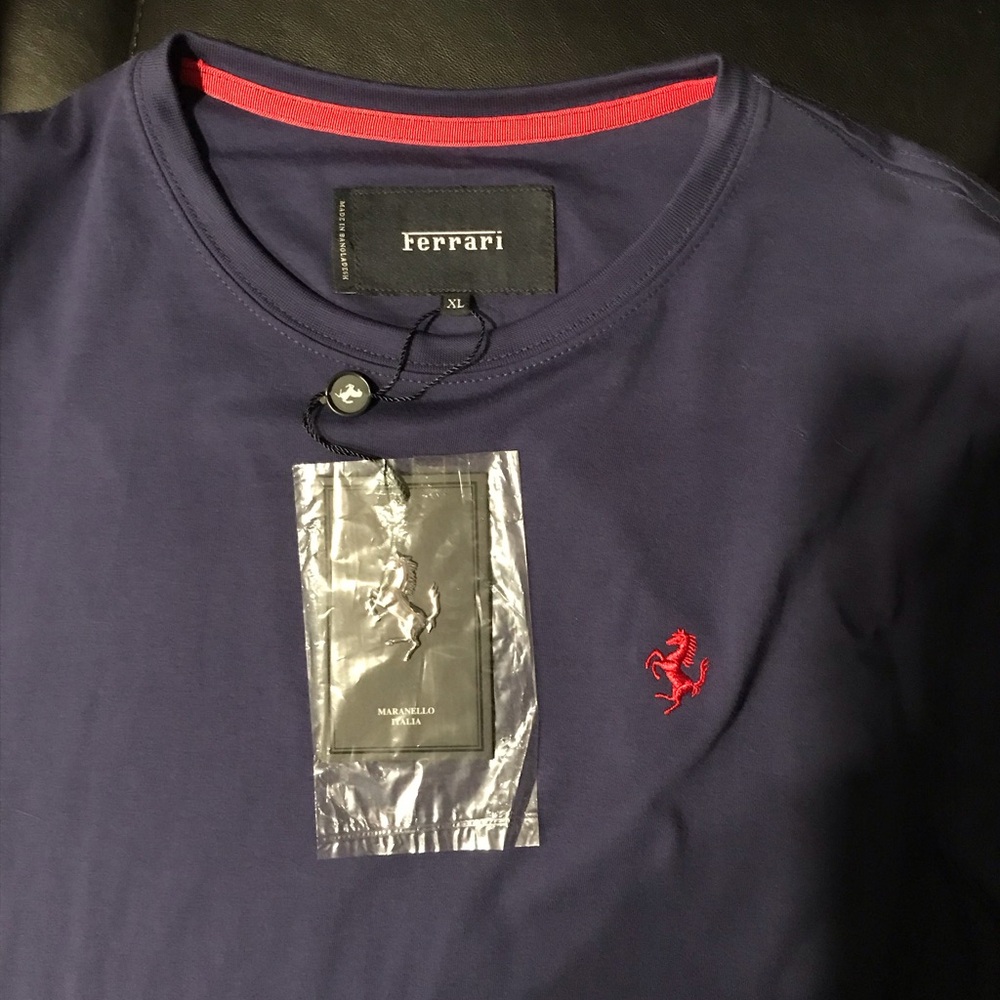 NWT Ferrari Navy Blue Men's Shirt, Size XL - Picture 4 of 7
